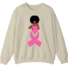 Black Queen Pink Ribbon Breast Cancer Fighter Crewneck Sweatshirt 9 5.1 80