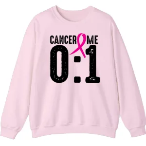 Cancer 0 Me 1 Pink Ribbon Survivor Crewneck Sweatshirt