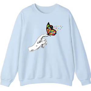 Puzzle Piece Butterfly Autism Acceptance Shirt, Hand Holding Butterfly Support Gift 5 5.3 7
