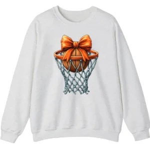 Game Day Basketball Lover Bow Crewneck Sweatshirt