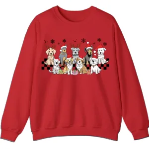 Christmas Dog Breed Sweatshirt, Funny Holiday Dog Mom Gift Pet Lover Crewneck