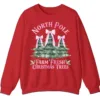 Women's Pink Bow Watercolor Christmas Tree Sweatshirt from the North Pole Farm Fresh Christmas Trees 6 5.5 39