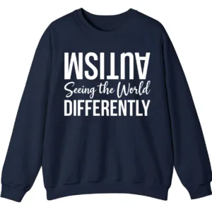 Seeing The World Differently Neurodiversity Sweatshirt, Minimalist Autism Acceptance Pullover 4 5.6 6