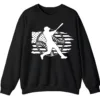 Baseball Player American Flag Crewneck Sweatshirt 6 5.7 47