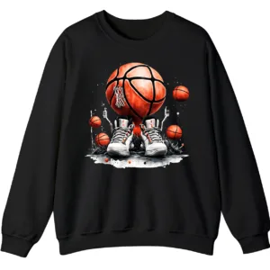 Basketball Sneakers Graphic Crewneck Sweatshirt Streetwear