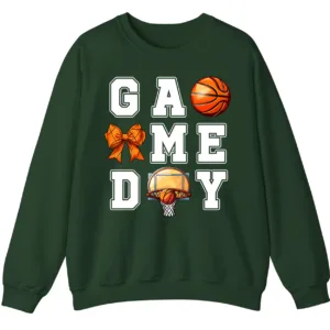 Basketball Game Day Bow Graphic Crewneck Sweatshirt 1 5.8 38