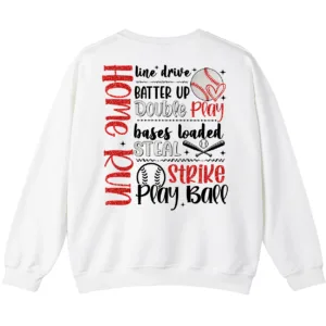 Baseball Home Run Sayings Sweatshirt, Softball Game Day Player Shirt, Bases Loaded Strike Crewneck
