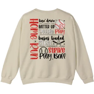Baseball Home Run Sayings Sweatshirt, Softball Game Day Player Shirt, Bases Loaded Strike Crewneck 3 6.1