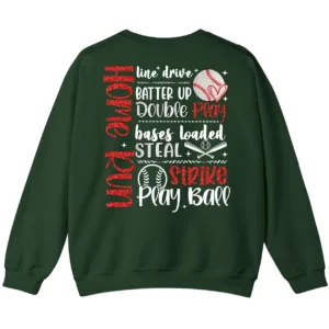 Baseball Home Run Sayings Sweatshirt, Softball Game Day Player Shirt, Bases Loaded Strike Crewneck 2 6.7